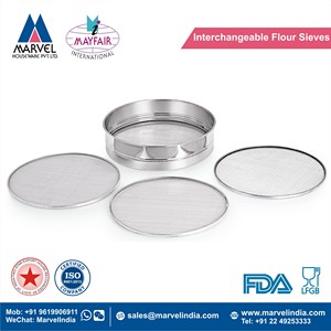 Ensemble de 3 tamis interchangeables en acier inoxydable pour farine, épices, aliments, Atta Chalni, Jaali, Channi, Atta Maida - Product Image 3