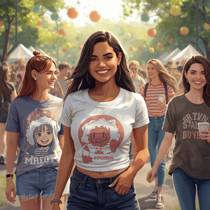 เสื้อยืดแขนสั้นผู้หญิงลายกราฟิก ผ้าสเตรช สวมใส่สบาย เหมาะสำหรับงานอีเว้นท์ พร้อมบริการรับผลิตแบบ OEM ODM - Product Image 4