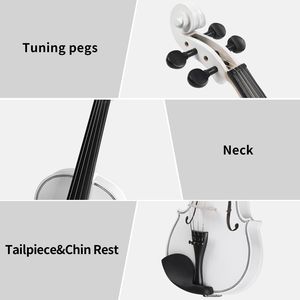 Violino Artigianale 4/4 per Adulti, Principianti e Studenti, con Custodia Rigida, Resina, Spalliera e Corde Extra - Non Vendere Separatamente - Product Image 6