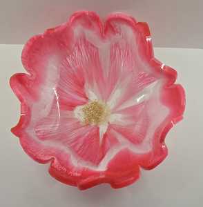Large Light <b>Pink</b> Epoxy epoxy Resin Geode design <b>Bowl</b> Handmade Decorative Serving <b>Bowl</b> - Product Image 3