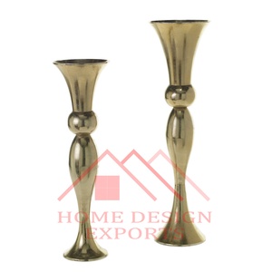 Vases de sol décoratifs en or pour centres de table de mariage dernière vente 2022 Vases de fleurs trompette en or pour décoration de jardin - Product Image 6