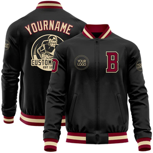 New Design Custom Windproof <b>Varsity</b> <b>Jacket</b> Unisex Front Custom Embroidery High Street Polyester Fleece <b>Bomber</b> <b>Jackets</b> Bulk OEM - Product Image 3