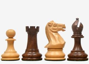 Pions d'échecs de luxe de la série Staunton américaine, 4,1 pouces, poids équilibré, en bois d'ébène et de buis naturel, au meilleur prix - Product Image 5