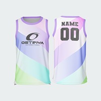 Maillot de basket-ball en tissu mesh respirant de haute qualité, col rond, taille plus, polyester, logo imprimé par transfert thermique sur le devant, nom de l'équipe
