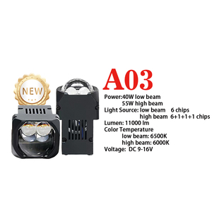 El más nuevo faro bi-proyector <span class=keywords><strong>A03</strong></span> GT8 2 lentes 3 lentes 6 Chips 3,0 pulgadas 15V 6000K 11000LM - Product Image 2