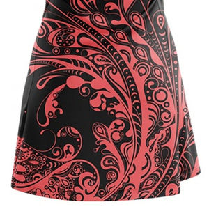 Women Sublimation Printed Netball <b>Dress</b> <b>Tank</b> <b>Top</b> Black Red Floral Design Breathable Polyester Sportswear Jersey Wholesale LOGO - Product Image 4