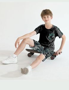 Fashion Men Summer Casual Terry Fabric T-Shirt Shorts <b>Set</b> Quick Dry Breathable Cotton/Polyester Customized Colors Custom Size - Product Image 3