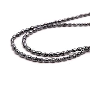 Cuentas de Diamante Negro Natural Lustre, facetadas de 4mm, hilo de 15 pulgadas, orificio de 0.40mm, sueltas, para joyería hecha a mano, venta al por mayor, terceros - Product Image 1