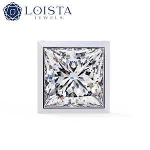 Pendientes de Diamantes Cultivados en Laboratorio, Corte Princesa, Estilo Clásico, Joyería de Boda para Mujer con Certificado IGI - Product Image 4