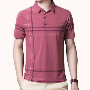 เสื้อเชิ้ตแขนสั้นผู้ชายสีพื้นผ้าฝ้ายระบายอากาศดีสไตล์ลำลองสำหรับเล่นกอล์ฟแฟชั่นฤดูร้อน - Product Image 5