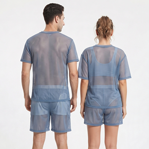 T-shirt en maille transparente haute performance, respirant et léger, 100 % polyester, idéal pour l'été - Product Image 2