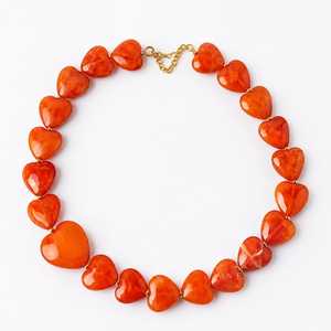 MN EXPORTS Women's Resin Heart Shape <b>Beaded</b> <b>Necklace</b> for Party & Wedding Occasions - Product Image 1