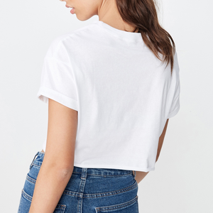 Crop top ample pour femme |   T-shirt ample à manches courtes |   Haut d'été en mélange de soie et de coton de qualité supérieure - Product Image 4