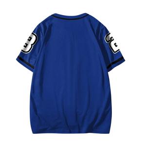 Camiseta de Béisbol Personalizada para Hombre, Estilo Deportivo Urbano, con Estampado Gráfico de Letras, Botones, Manga Corta, Hombros Caídos y Corte Holgado - Product Image 2