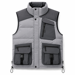 <b>Men's</b> Outdoor <b>Warm</b> Puffer Vest Stand Collar Insulated Quilted Sleeveless <b>Jacket</b> for Winter Travel - Product Image 6