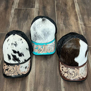 Gorra Trucker de Cuero Vacuno Genuino Personalizada, Gorra con Diseño Floral Hecho a Mano, Unisex, Ajustable, con Cierre a Presión, Visera de Malla, Gorra para Exteriores - Product Image 3