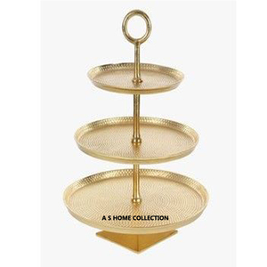 Golden Color 3 Tier Serving Tray Platters Stainless Steel Metal <b>Cake</b> <b>Stand</b> Cup <b>Cake</b> Tower Dessert Holder - Product Image 1