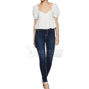Último Diseño, Servicio OEM, Pantalones Vaqueros para Mujer, Cómodos, Transpirables, de Primera Calidad - Product Image 4