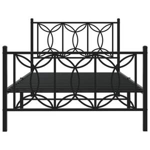Base de Cama Doble Moderna de Acero Negro, Diseño Rectangular, Cama de Metal - Product Image 4
