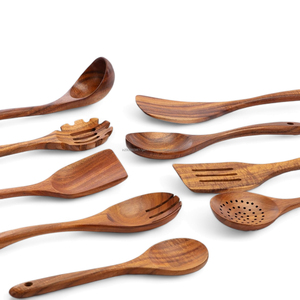 Juego de Utensilios de Cocina de Madera de Acacia de 9 Piezas Abi Overseas - Cucharas Clásicas Ecológicas para Cena y Ensalada con Grosor de 6 mm - Juego de Regalo para Bodas - Product Image 2