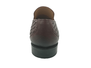 Mocasines de Cuero Genuino para Hombre, Estilo Slip-On con Punta Redonda y Patrón Tejido, Zapatos de Vestir para Oficina y Carrera Profesional, Suela de Goma, Cómodos - Product Image 2