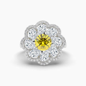 Anillo de Eternidad para Mujer con Moissanita Amarilla en Forma de Pera de 2.79 Ct, Oro de 10K, 14K, 18K, Chapado en Rodio, Engaste de Puntas, Venta al Por Mayor B2B - Product Image 1