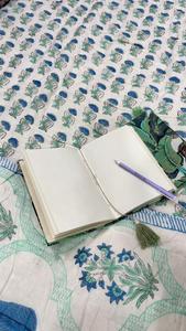 Handmade Block Printed Cotton Kantha <b>Quilt</b> Bohemian Style Floral Pattern All-Season Home Decor Blanket - Product Image 1