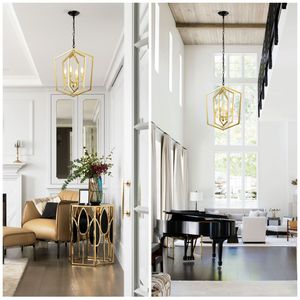 Lampadario a 4 Luci Stile Vintage Rustico per Cucina, Altezza Regolabile, Design a Gabbia per Sala da Pranzo, Corridoio, Ingresso - Product Image 6