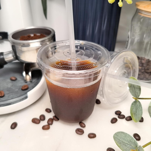 Clear Biodegradable Recyclable <b>Plastic</b> Cups Lids <b>Straws</b> 14oz Cold <b>Drinks</b> PET Material Disposable Iced Coffee Cups Coffee Shops - Product Image 6