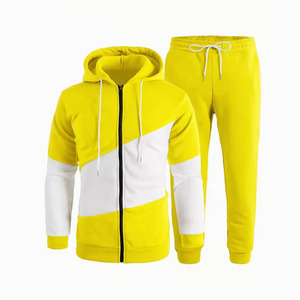 Ensemble de survêtement d'hiver respirant pour homme, grande taille, couleur unie, avec veste zippée à capuche et pantalon de jogging à cordon de serrage - Product Image 5
