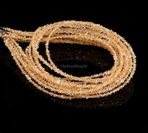 Perles de diamant Herkimer jaunes naturelles, non taillées, brutes, 2-3 mm, petites perles de diamant Herkimer brutes pour la création de bijoux - Product Image 1