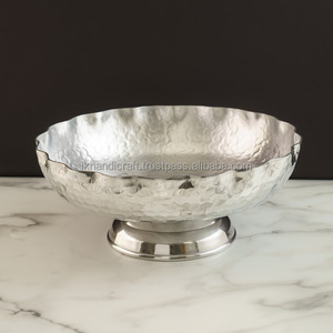 Cuenco de pedestal de latón moderno de lujo personalizado recién llegado, cesta de fruta elegante chapada en plata real, llavero, vajilla - Product Image 4