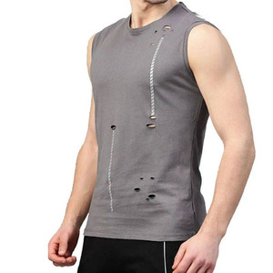 Men's Breathable Plus Size Gym <b>Stringer</b> Tank Top Black Athletic Workout Sleeveless Muscle Fitness <b>Vest</b> OEM Cotton/Spandex - Product Image 3