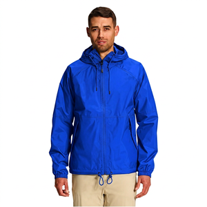 <b>Men's</b> Hooded Waterproof <b>Jacket</b> Solid Color Casual Outdoor Windproof Zipper Closure Polyester Shell Autumn Wear - Product Image 5