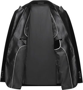 Trajes de Blazer de Negocios Estilo Italiano con Logotipo Personalizado, Más Vendidos, para Hombre, de Dos Piezas, Cruzados, Antiarrugas, Tallas Grandes, de Terciopelo, Personalizados - Product Image 3