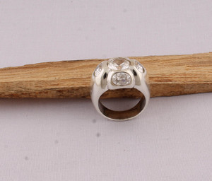 Vintage Crystal <b>Ring</b> 925 Sterling <b>Silver</b> Jewelry Sparkling Clear Gemstone <b>Ring</b> Antique Style <b>Statement</b> <b>Ring</b> for Women Victorian - Product Image 4