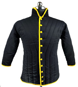 Gambesón Negro Medieval Hecho a Mano de Alta Calidad, Abrigo de Algodón de Manga Larga Unisex para Adultos, para Halloween, Navidad y Pascua - Product Image 1