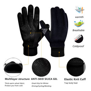 Professional Men's Women's Ski Gloves For Winter Made From Polyester Fabric,Knitted <b>Wool</b>,Silicone Printing Motorcycle Riding - Product Image 3