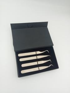 Pinzas de Precisión para Pestañas de Acero Inoxidable de Alta Calidad con Punta Suave y Volumen, con Marca y Logotipo Personalizables para Artistas de Pestañas - Product Image 4