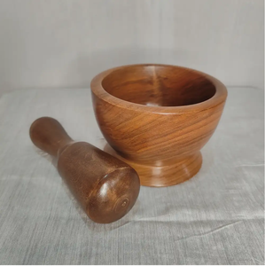Kitchen Tools <b>Gadgets</b> Elegant Wood Mortar & Pestle Top Quality And Medicine Pill Crusher Mortar & Pestle - Product Image 5