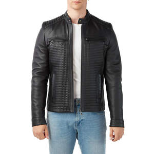 Chaqueta de Cuero Casual para Hombre, Estilo Moderno, Ecológica, Impermeable, Urbana, con Logotipo Frontal - Product Image 1