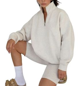 Ensemble de survêtement chaud d'automne, veste ample à fermeture éclair quart de tour, sweat-shirt et pantalon de survêtement à jambes larges, deux pièces, pour le fitness et le sport, sweats à capuche et pulls - Product Image 3