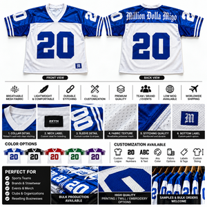 Uniformes de Fútbol Americano Personalizados al por Mayor, de Alta Calidad, Transpirables, con Malla que Absorbe la Humedad, Logotipo y Número Personalizados - Product Image 2