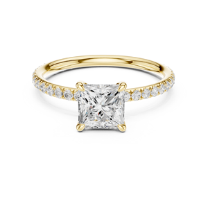 ชุดแหวนแต่งงานแฟชั่น Aries Jewel Classic ทองคำแท้ 14K เพชรเจ้าหญิงทรงเหลี่ยม 1 กะรัต เพชรเพาะเลี้ยงในห้องปฏิบัติการ IGI ของขวัญวันครบรอบ - Product Image 1