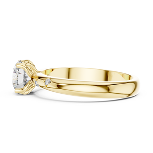 Bague solitaire élégante en or jaune 18 carats plaqué rhodium avec diamant de laboratoire 1 carat, sertie de pierres affleurantes, certifiée IGI, pour mariage de luxe - Product Image 3