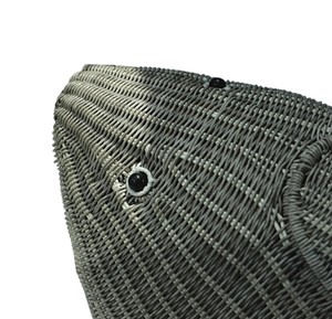 Panier de rangement en rotin naturel en forme de poisson, design rustique écologique, décoration d'intérieur - Product Image 3