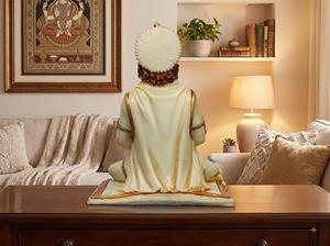 Nirmala Handicrafts - Estatua de Resina Hecha a Mano del Dios Hanuman Meditando para Mesa |   Ídolo de Bajrangbali sentado para decoración del templo en casa - Product Image 5