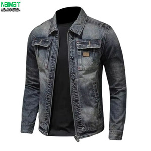 Modern Stitched Texture Winter <b>Men's</b> <b>Denim</b> Trucker <b>Jacket</b> Minimalist Heavy Duty Slim Fit Front Logo Everyday Layer - Product Image 6