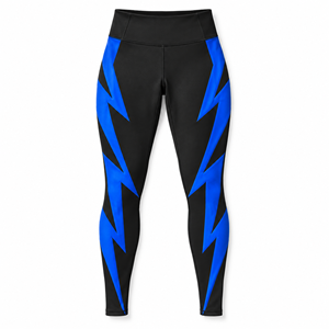 <b>Womens</b> Royal Blue <b>White</b> Stripe <b>Leggings</b> High Waist Full Length Yoga Pants Gym Workout Training Activewear Custom Fitness Sports - Product Image 3