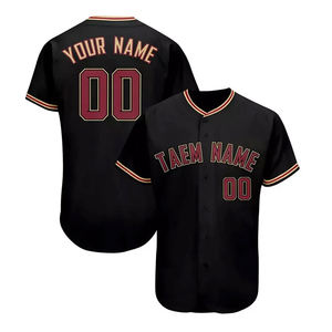 Maillot de baseball en polyester OEM personnalisé pour équipe, manches courtes, imprimé, grande taille, respirant, séchage rapide - Product Image 1